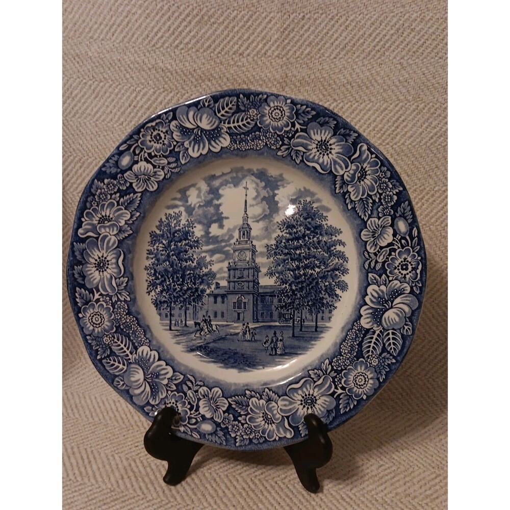 Blue and white liberty blue dinner plate 9.75 inches wide Made in￼ England￼